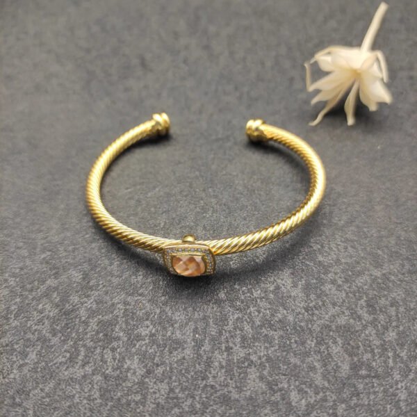 Cable Classics Bracelet with Champagne and Diamonds 18K Yellow Gold 4mm