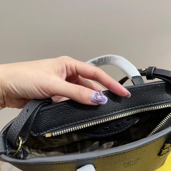 Fendi Leather Roll Mini Bag - Black