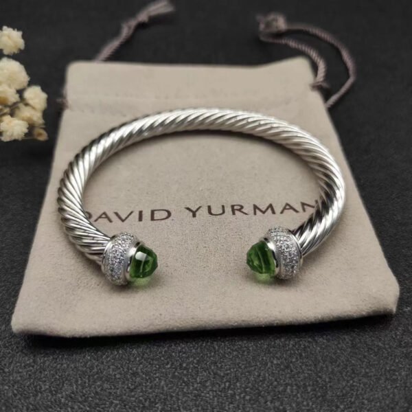 B0A581FA-1DFE-1BAF-942B-011E60A9F2F8.jpg Cable Bracelet Sterling Silver with Prasiolite and Diamonds, 7mm