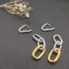 DY Mercer&reg; Linked Drop Earrings Sterling Silver 14K Yellow Gold with