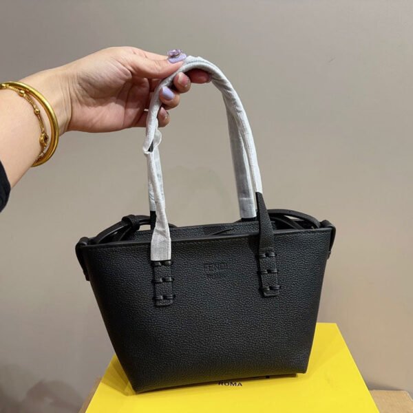 Fendi Leather Roll Mini Bag - Black