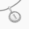 Initial Charm Necklace Sterling Silver with Diamond I