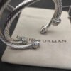 Classic Cable Bracelet Silver and  Half Diamonds 5 MM