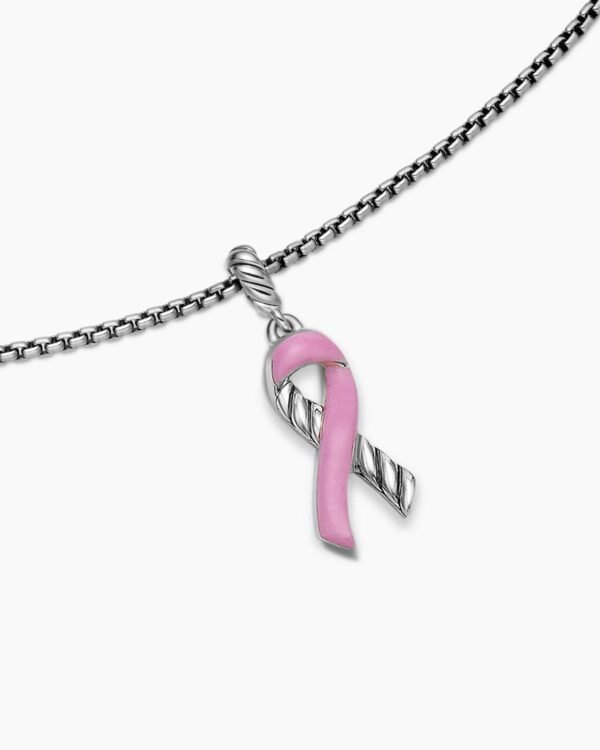 B2D8CF79-5AB6-036D-D885-1BDF5ED3FFF1.jpg Cable Collectibles® Ribbon Necklace Sterling Silver with Pink Enamel, 24.4mm