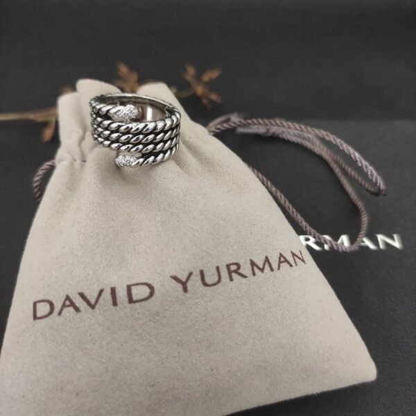 David Yurman Diamond Willow Serpentine Ring - 6