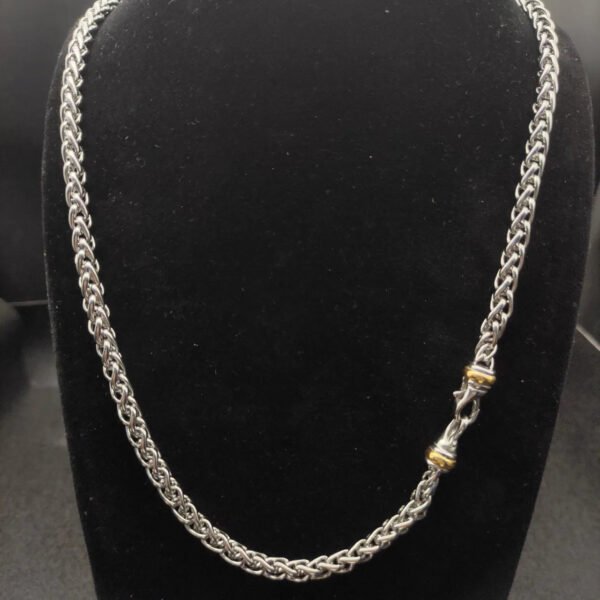 B3F0D76F-A1E7-30FC-31C1-51A736B703FC.jpg Petite Buckle Necklace Sterling Silver with 14K Yellow Gold - 55CM