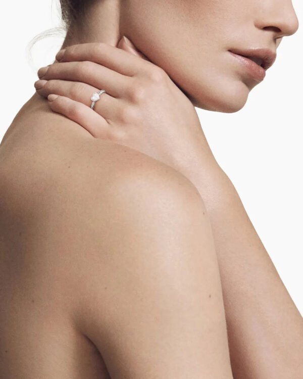 B4065C32-B516-2624-2562-376E2015F68B.jpg Cable Collectibles® Heart Stack Ring Sterling Silver with Pave Diamonds, 6.2mm