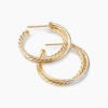Crossover Hoop Earrings 18K Yellow Gold with Diamonds, 26.5mm