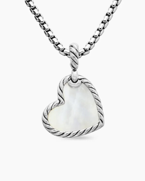 DY Elements&reg; Heart Amulet Sterling Silver with Mother of Pearl and Diamonds