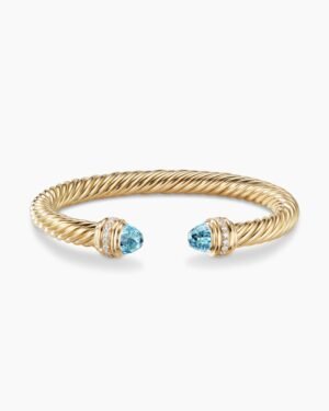 B63469C4-BD7A-7714-7AD7-6E62E371A32A.jpg Classic Cablespira® Bracelet 18K Yellow Gold with Blue Topaz and Diamonds, 7mm
