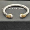 7mm Cable Bracelet with Pearls & Diamond Accents ??Gold Cap