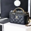 Chanel Small Vanity Case Black For Women 6.7in/17cm AS3171