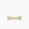 Pav&eacute; Crossover Ring 18K Yellow Gold with Diamonds, 6mm - 6