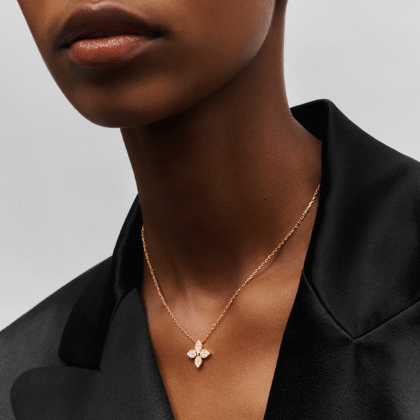 Star Blossom Pendant, Pink Gold And Diamonds