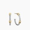 Petite Helena Wrap Hoop Earrings Sterling Silver with 18K Yellow Gold and Diamonds