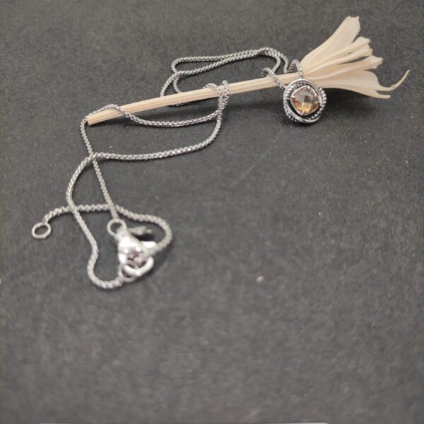 Petite Chatelaine&reg; Necklace Sterling Silver with Champagne, 10mm