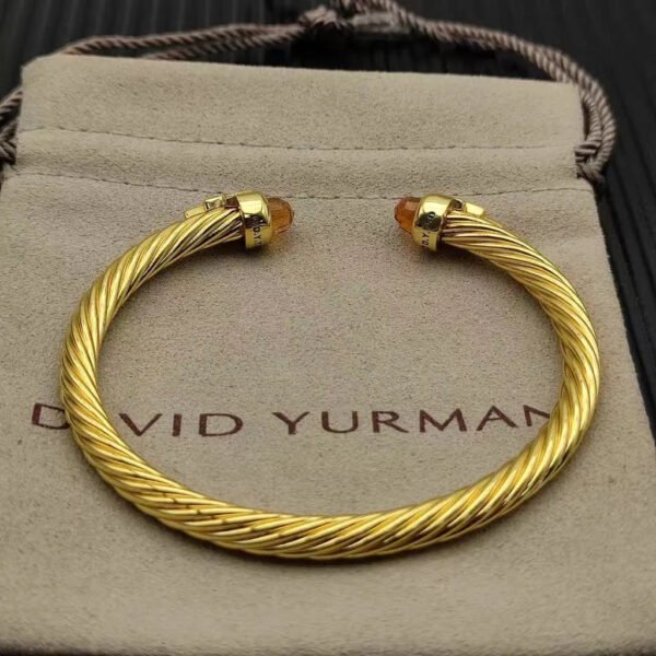 Cable Bracelet with Champagne Diamonds & Diamond Accents  5mm