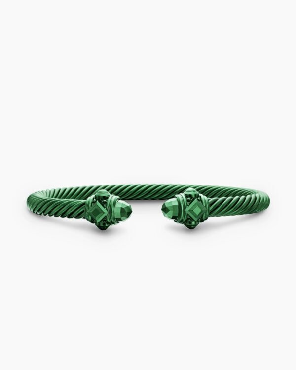 Renaissance&reg; Classic Cable Bracelet Green Aluminum, 5mm