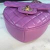 Chanel Heart Zipped Arm Coin Purse 22S Purple/Black Ap2786 - black