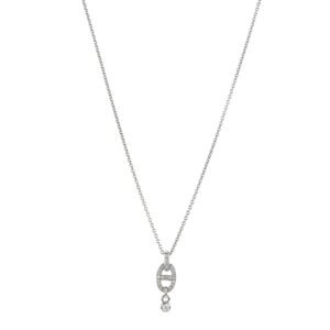 18K White Gold Diamond PM Chaine d'Ancre Enchainee Necklace