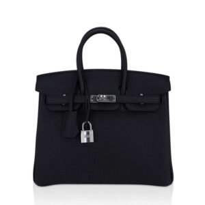 BB01A483-6E44-A23B-3EAD-C42380843547.jpg Birkin 25 Bag Black Togo Leather with Palladium Hardware