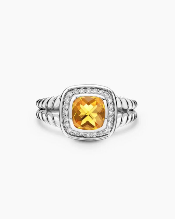 Petite Albion&reg; Ring Sterling Silver with Citrine and Diamonds - 6