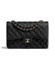 Chanel Large Classic Handbag Grained Calfskin & Gold-Tone Metal A58600