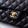 Chanel 1112 Black Medium Size 2.55 Lambskin Leather Flap Bag