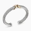 BC3B5369-9531-94EA-EE11-816286B3D69B.jpg X Classic Cable Station Bracelet Sterling Silver with 14K Yellow Gold, 7mm
