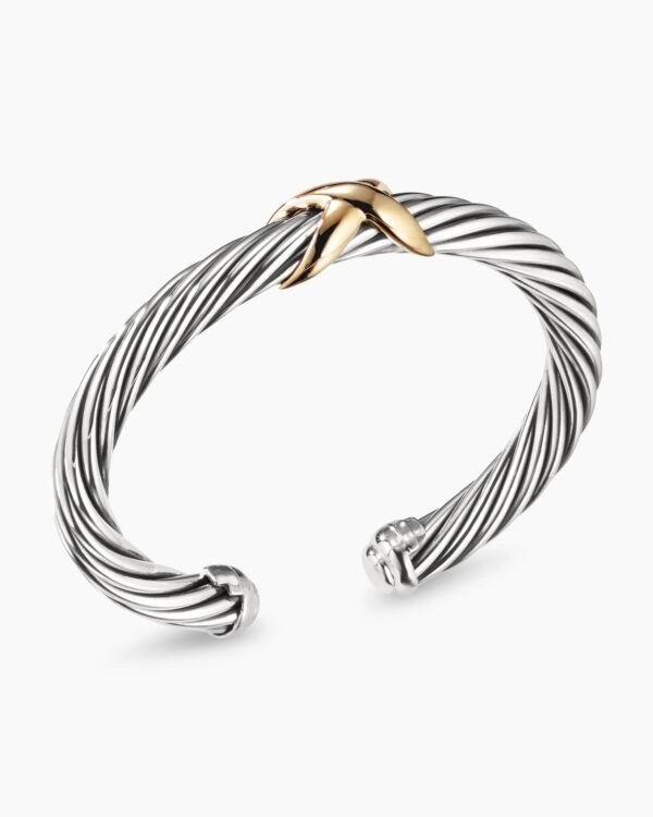 BC3B5369-9531-94EA-EE11-816286B3D69B.jpg X Classic Cable Station Bracelet Sterling Silver with 14K Yellow Gold, 7mm