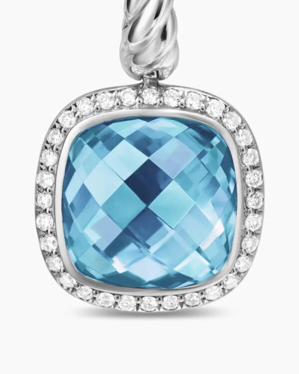 Albion&reg; Drop Earrings Sterling Silver with Blue Topaz and Diamonds