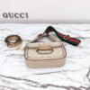 Gucci Horsebit 1955 Canvas Mini Shoulder Bag White Beige