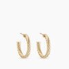 Cablespira Hoop Earrings 18K Yellow Gold, 3/4in