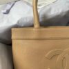 Chanel Vintage CC Open Tote Caviar East West Beige For Women, Women&rsquo;s Bags 14.5in/36.9cm