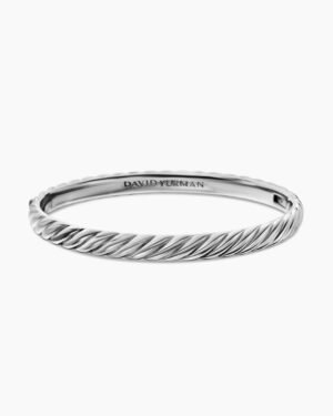 BE48B866-2AAB-352A-523E-4001F66F48EC.jpg Sculpted Cable Bangle Bracelet 18K White Gold, 6.2mm