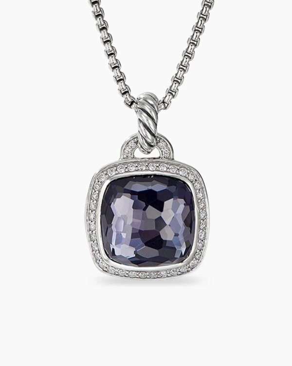 BE8BA58D-8DE8-2FD7-5147-9139E034E09B.jpg Albion® Pendant Sterling Silver with Black Orchid and Diamonds, 14mm