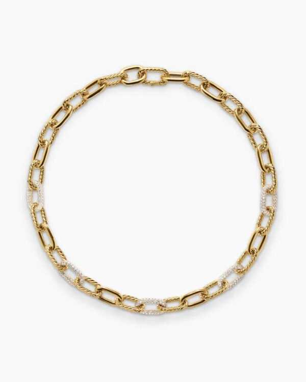 BEE1302D-A1B1-DEF8-A1AD-B48C1DFF11FD.jpg DY Madison® Chain Necklace 18K Yellow Gold with Diamonds, 11mm