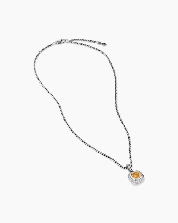 BF771EEB-E725-E310-21DE-564419DDC979.jpg Petite Albion Pendant Necklace Sterling Silver with Citrine and Diamonds, 7mm