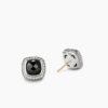 Albion&reg; Stud Earrings Sterling Silver with Black Onyx and Diamonds, 7mm