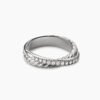 Crossover Band Ring Sterling Silver with Diamonds, 5.3mm