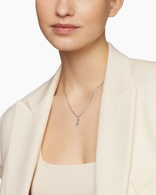 C06CE859-14B9-9875-13A8-F91EEAAF428D.jpg Cable Collectibles® Ribbon Necklace Sterling Silver with Pink Sapphires, 24.4mm