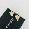 Double C diamond triangle earrings