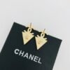 Double C diamond triangle earrings