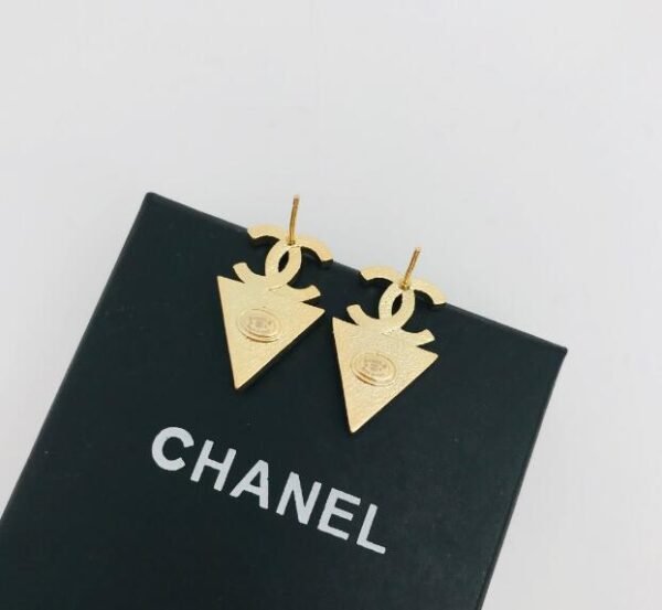 Double C diamond triangle earrings