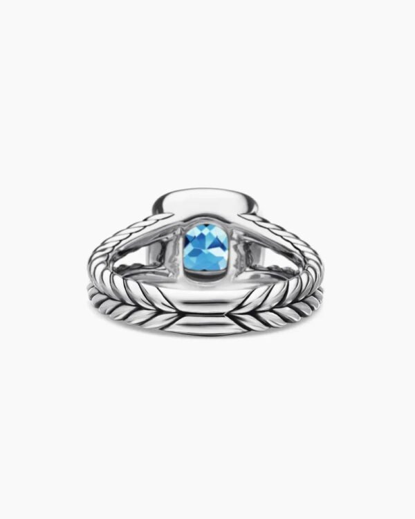 Petite Albion&reg; Ring Sterling Silver with Blue Topaz and Diamonds - 6