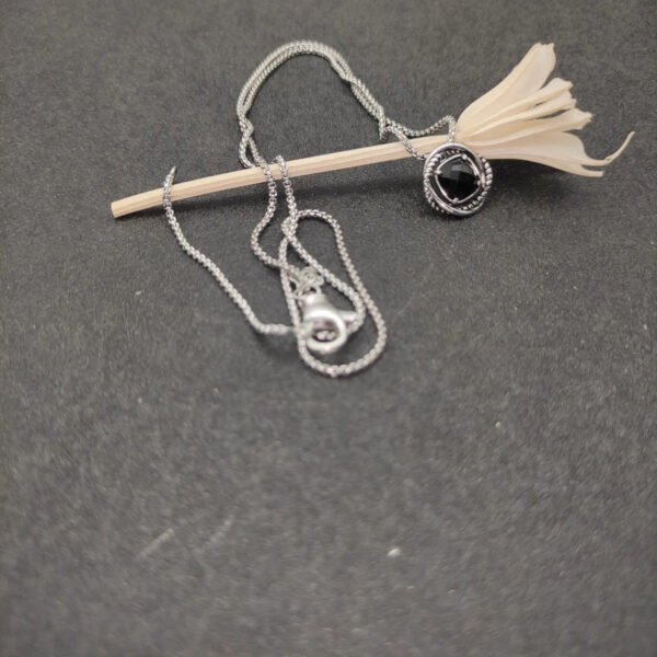 Petite Chatelaine&reg; Necklace Sterling Silver with Black Onyx, 10mm