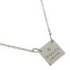 Square logo plate Silver 925 Ladies Necklace A-rank
