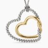 Continuance Heart Necklace Sterling Silver with 18K Yellow Gold, 38mm
