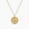 Initial Charm Necklace 18K Yellow Gold with Diamond J