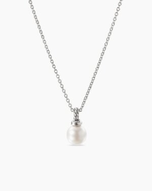 C27F476C-64C4-4E96-E2A4-512F20C3CE1A.jpg Petite Solari Pendant Necklace 18K White Gold with Pearl and Diamonds, 11.5mm